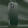 Genuine leather back cover for iPhone 13 in Elegant Black with camera cutout