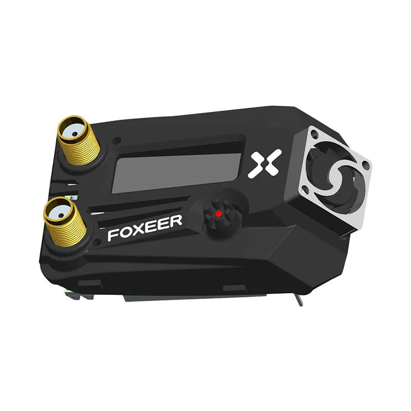 Black Wildfire FPV dual receiver video glasses for drone flying, compatible with Fatshark.