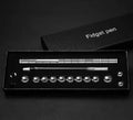 Magnetic modular pen with 13 rings, 12 steel balls, 3 refills, and capacitive head in silver iron box
