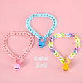 Macaron candy colour plastic chain collar for pet cat or dog on adjustable S or M size setting.