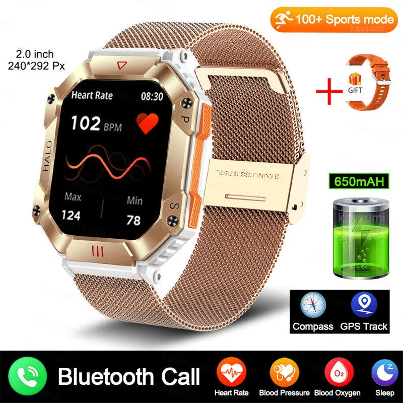 Android GPS smart watch for women with a resin dial, titanium alloy case, and an interchangeable leather strap.
