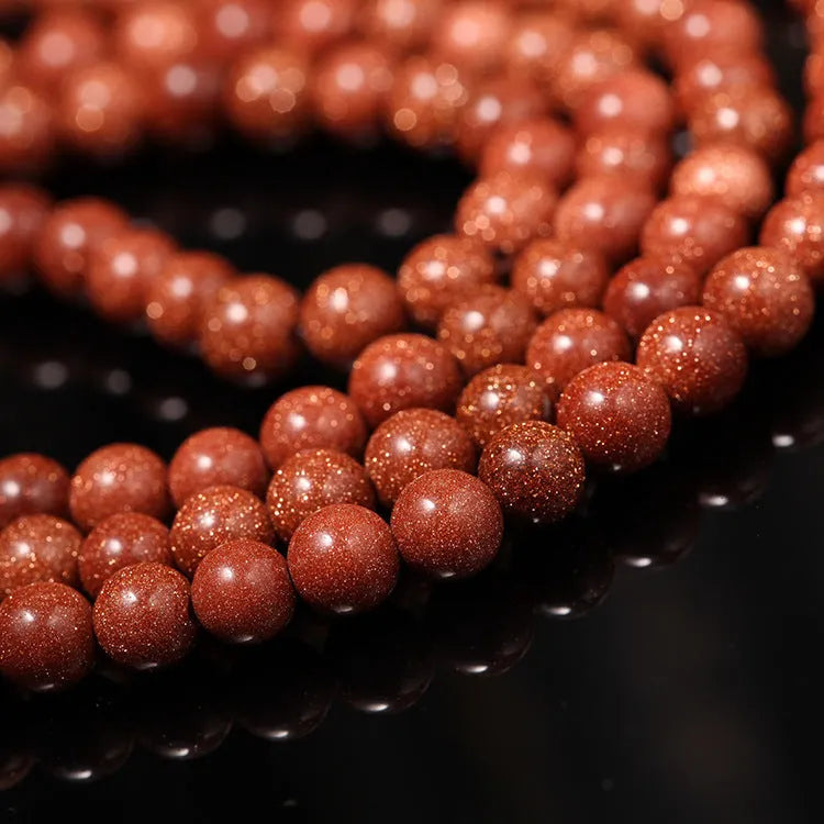 Golden star stone mantra bracelet with 108 nugget sand beads and retro fu character design