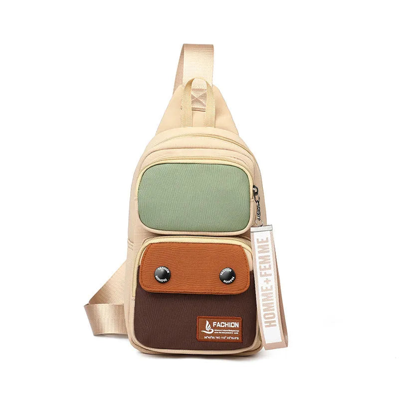 Nylon multifunctional crossbody shoulder bag for outdoor leisure in three colour options