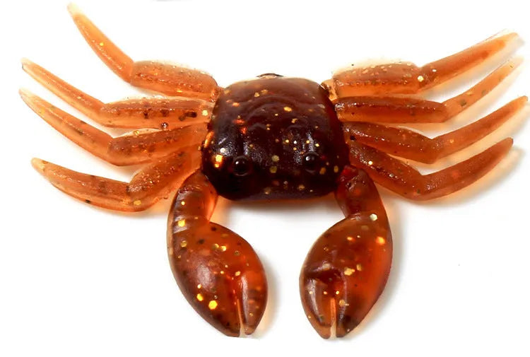 8cm PVC crab fishing lure in red or brown colour with fishhook