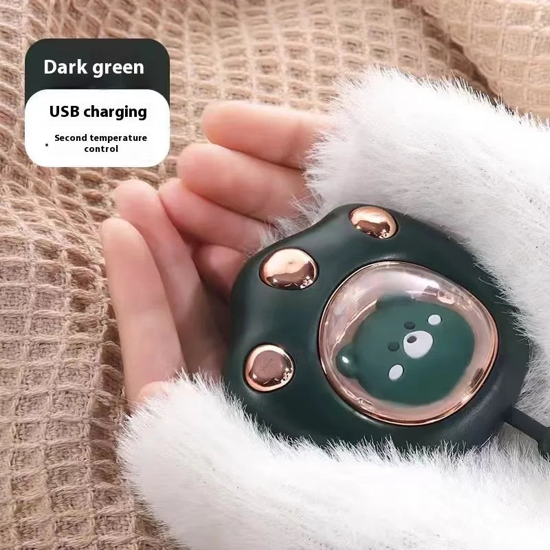 USB digital display hand warmer in one of six colour options: blue, green, white, or pink.