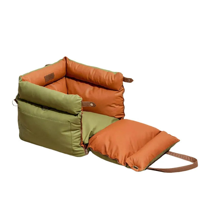 Waterproof dog pet nest with removable cover in grey colour showing M size dimensions