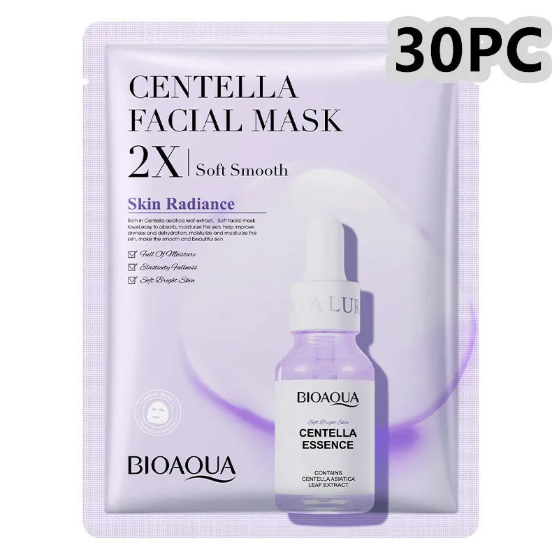 Single pack of a 30g gel facial sheet mask from a range including Collagen, Hyaluronic Acid, Vitamin C and Centella Asiatica variants.