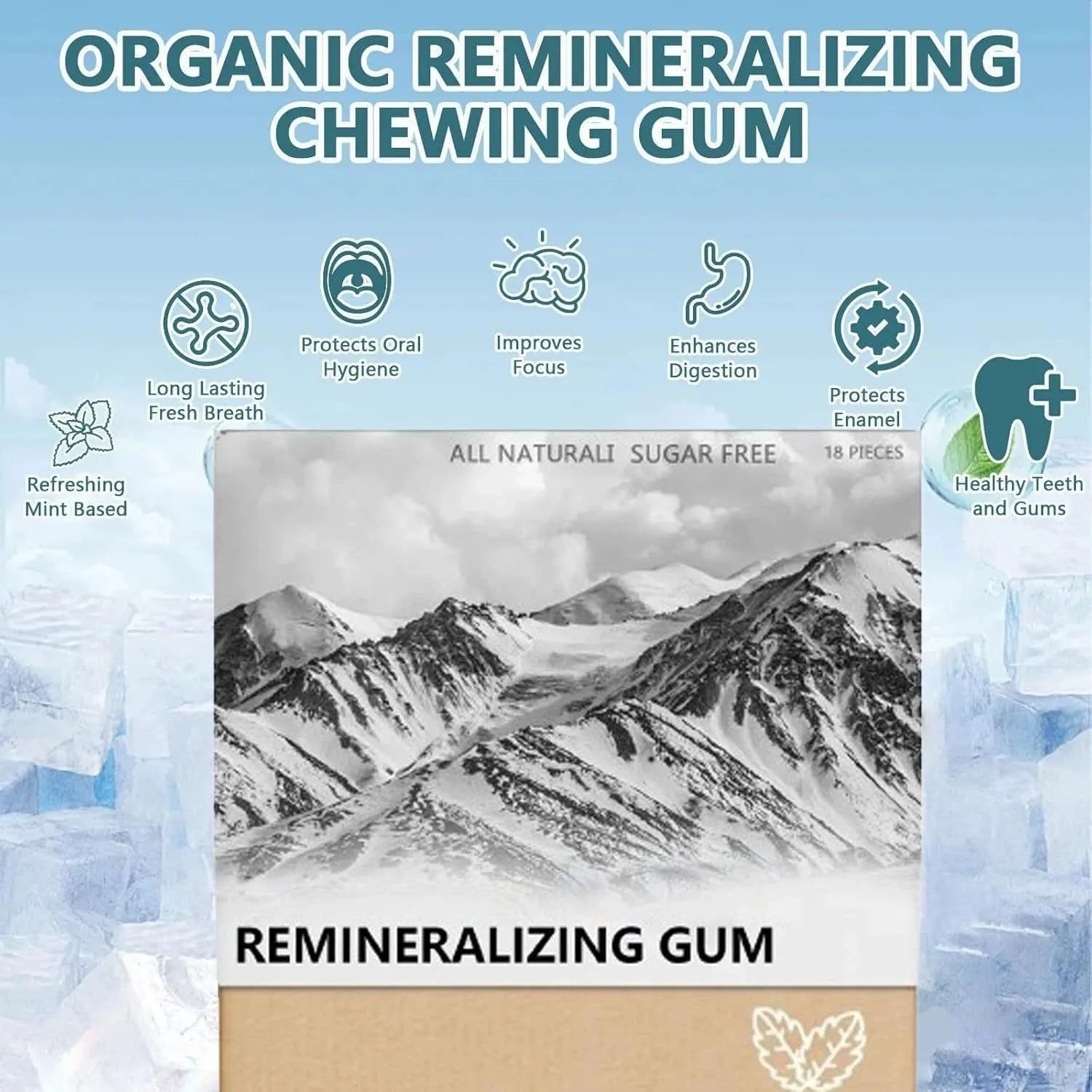 Box of Frankincense Mint dietary supplement capsules, showing 18 capsules for digestive wellness support.