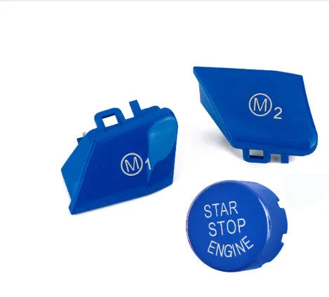 BMW steering wheel M1M2 mode button accessories in red and blue colour options for F30 and F34 models