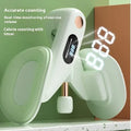 Counting pelvic floor muscle trainer device in blue, gray, green, or pink colours