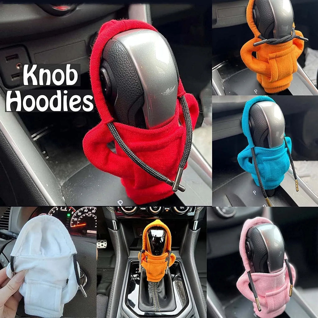 Cloth gear shift knob cover measuring 13cm by 8cm in multiple colour options for vehicle interior