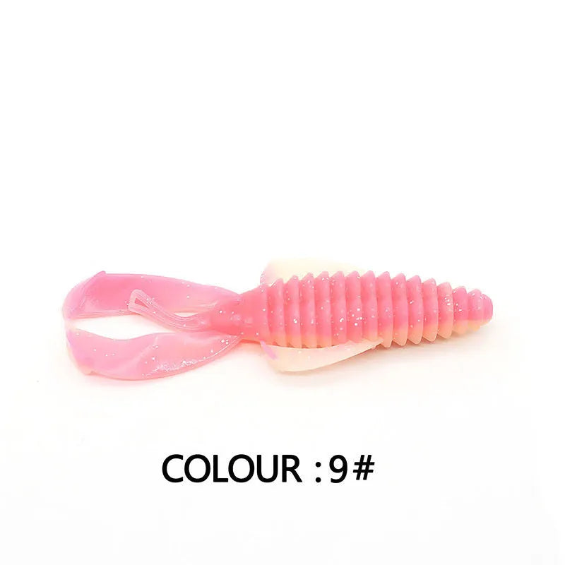 PVC fishing soft bait lure in two sizes with multiple colour variations for freshwater and saltwater angling