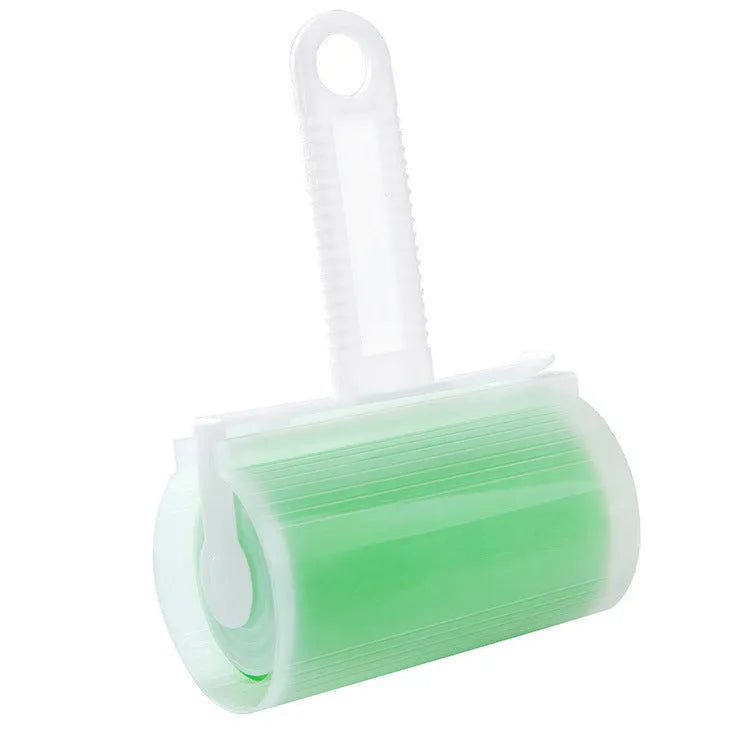 Washable reusable lint roller for pet hair removal in blue, green, pink or yellow