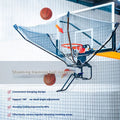 Portable basketball training return device with automatic pitching function and cowhide construction