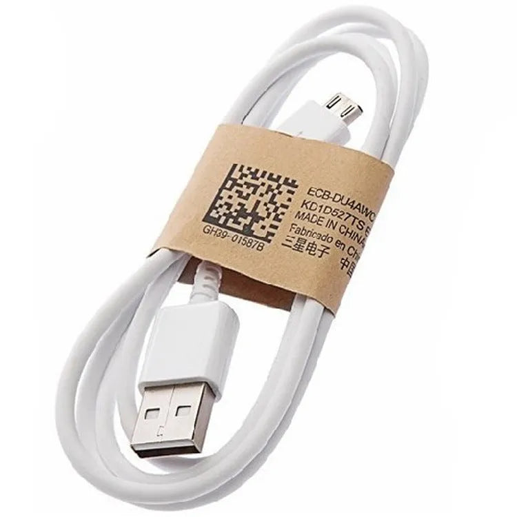 Black universal Android data cable with Micro USB connector showing 1 metre length