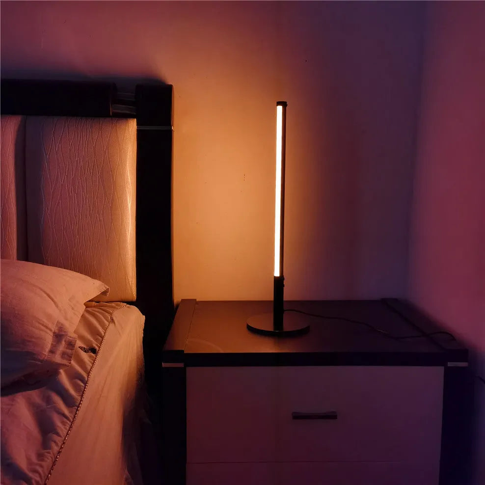 Retro aluminium alloy decorative atmosphere lamp showing black finish with dimensions 14cm diameter by 48.5cm height