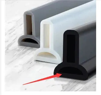 Flexible TPE bathroom waterproof strip in black colour for shower room floor sealing