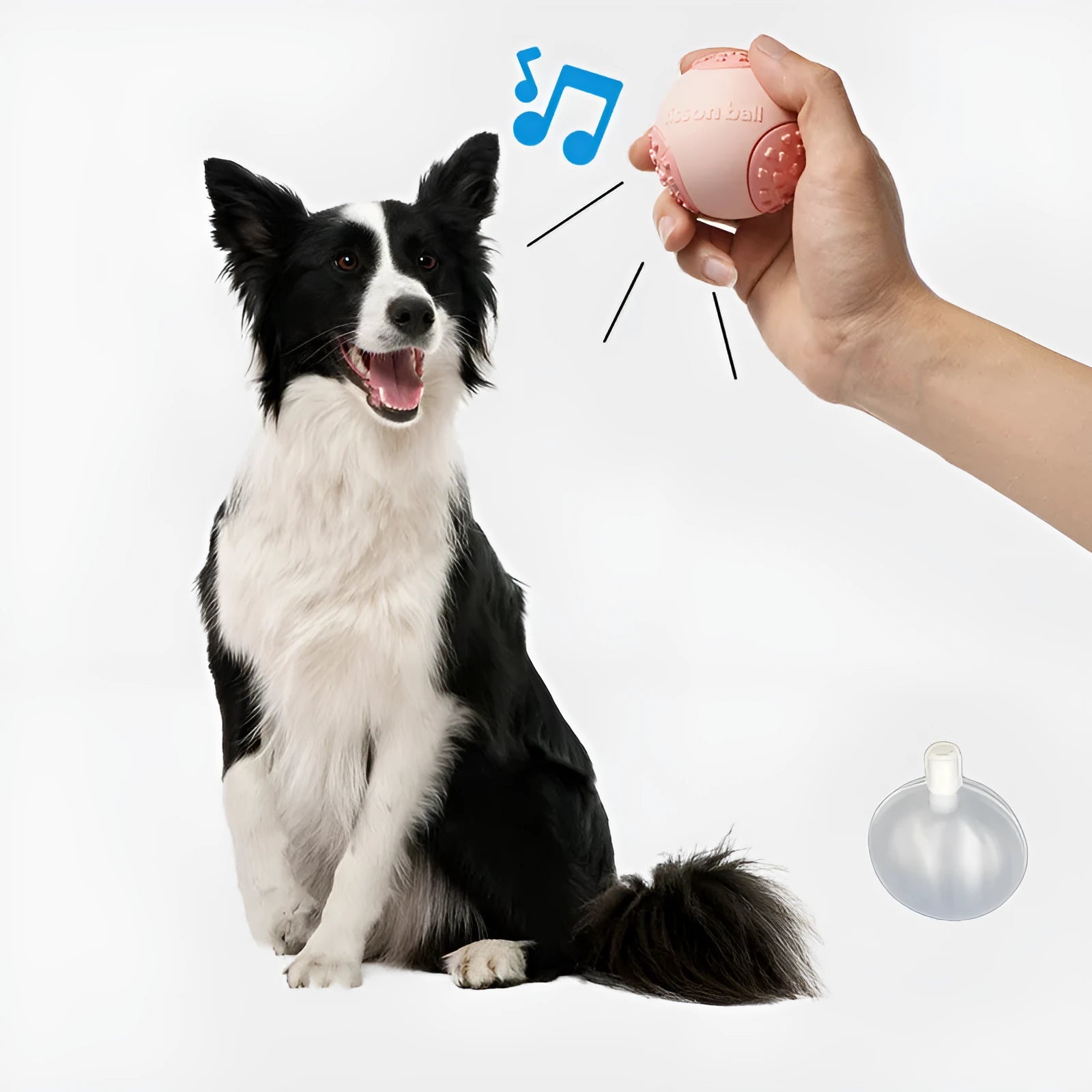 Green rolling ball dog toy with motion mechanism for interactive pet play