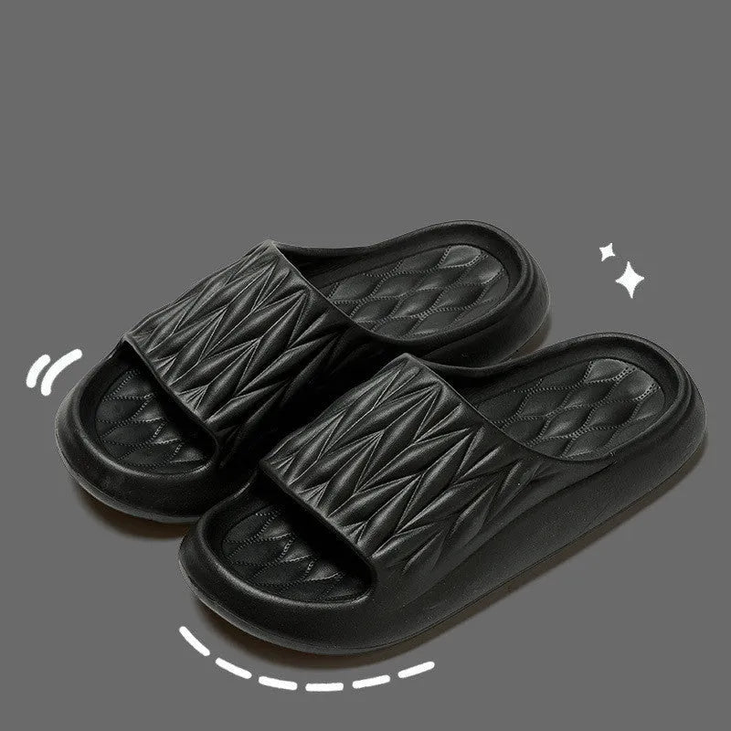 Leaf texture design EVA household slippers with non-slip soles in multiple colour options