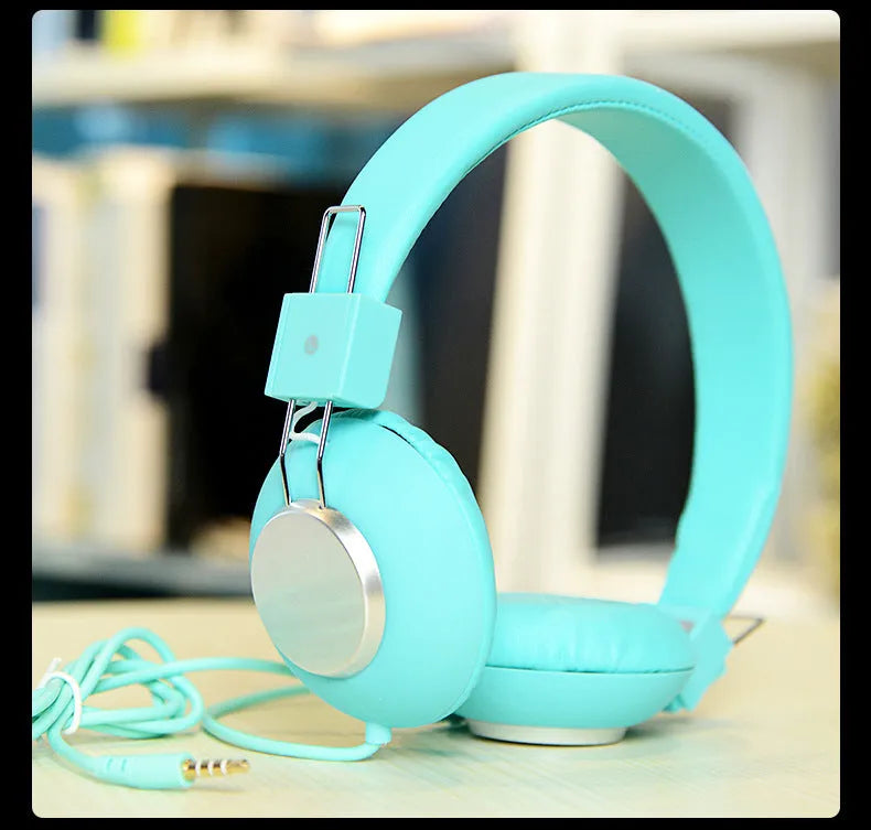 Wired head-mounted sports earphones with microphone in multiple colour options on a 3.5mm plug