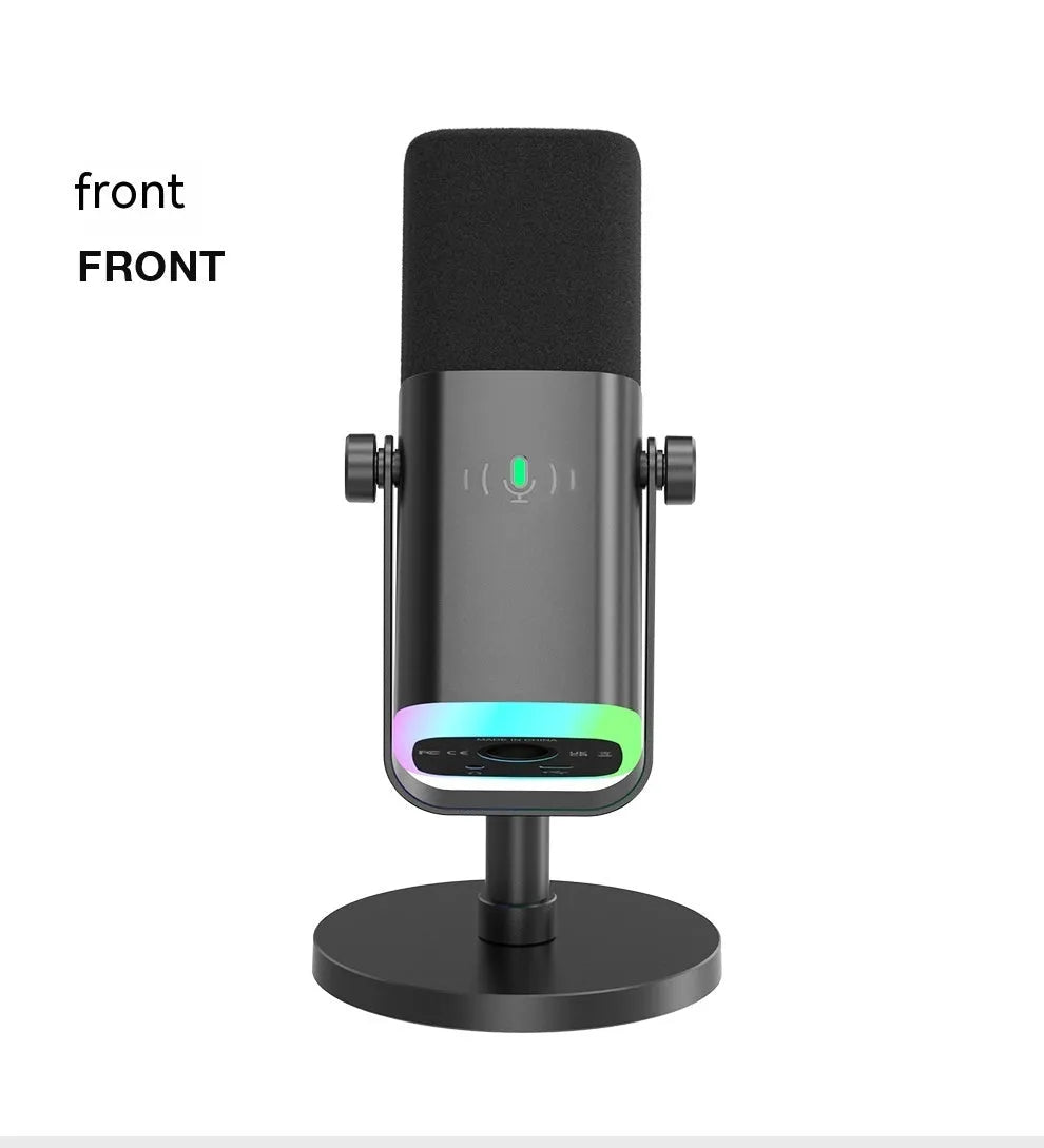 Dynamic noise reduction microphone in black, pink, or white colour with XLR cable and detachable bracket