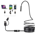 USB C Android mobile phone endoscope with flexible cable, IP67 waterproof rating, and accessories including hook and magnet.