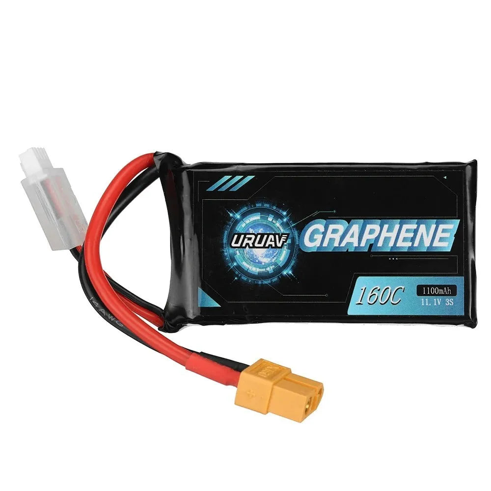 7.4V 1200mAh lithium polymer RC battery with dimensions 15mm by 36mm by 70mm
