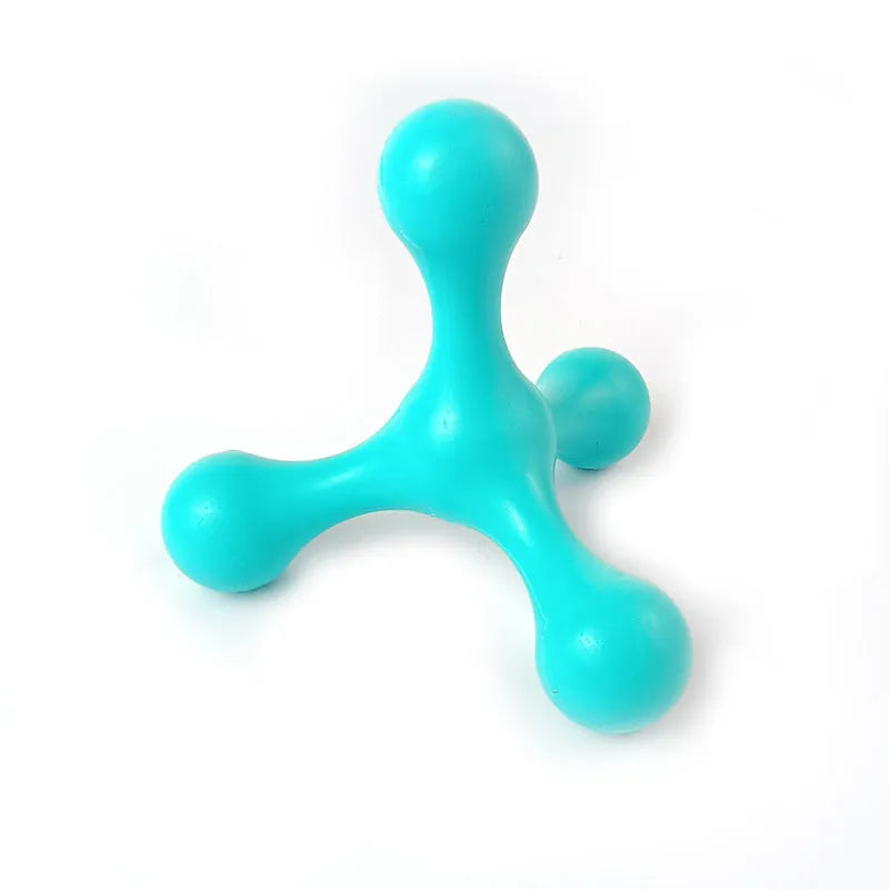 9.5cm beef-flavoured silicone chew toy for small dogs in blue, green, purple, red colours