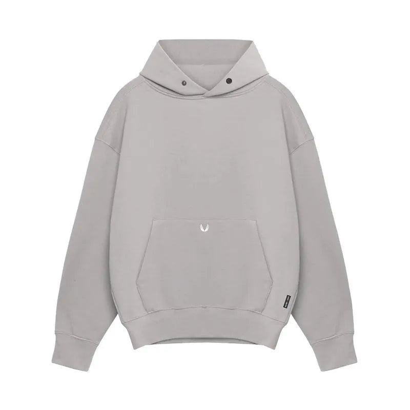 Men's cotton casual sports jacket pullover in loose fit, available in black, white, orange, gray, and rouge pink