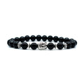 Handcrafted amethyst Buddha head bracelet with tiger eye beads measuring 19mm