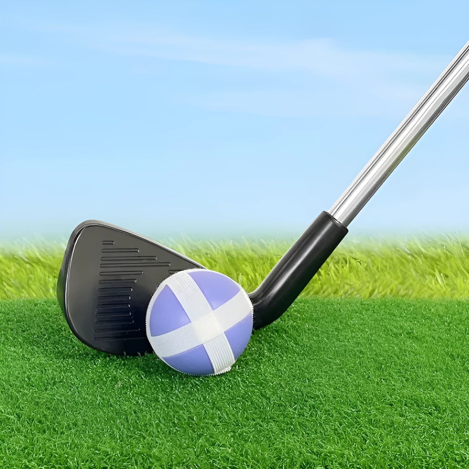 Metal golf club toy set showing adult and children's club options for outdoor sports practice