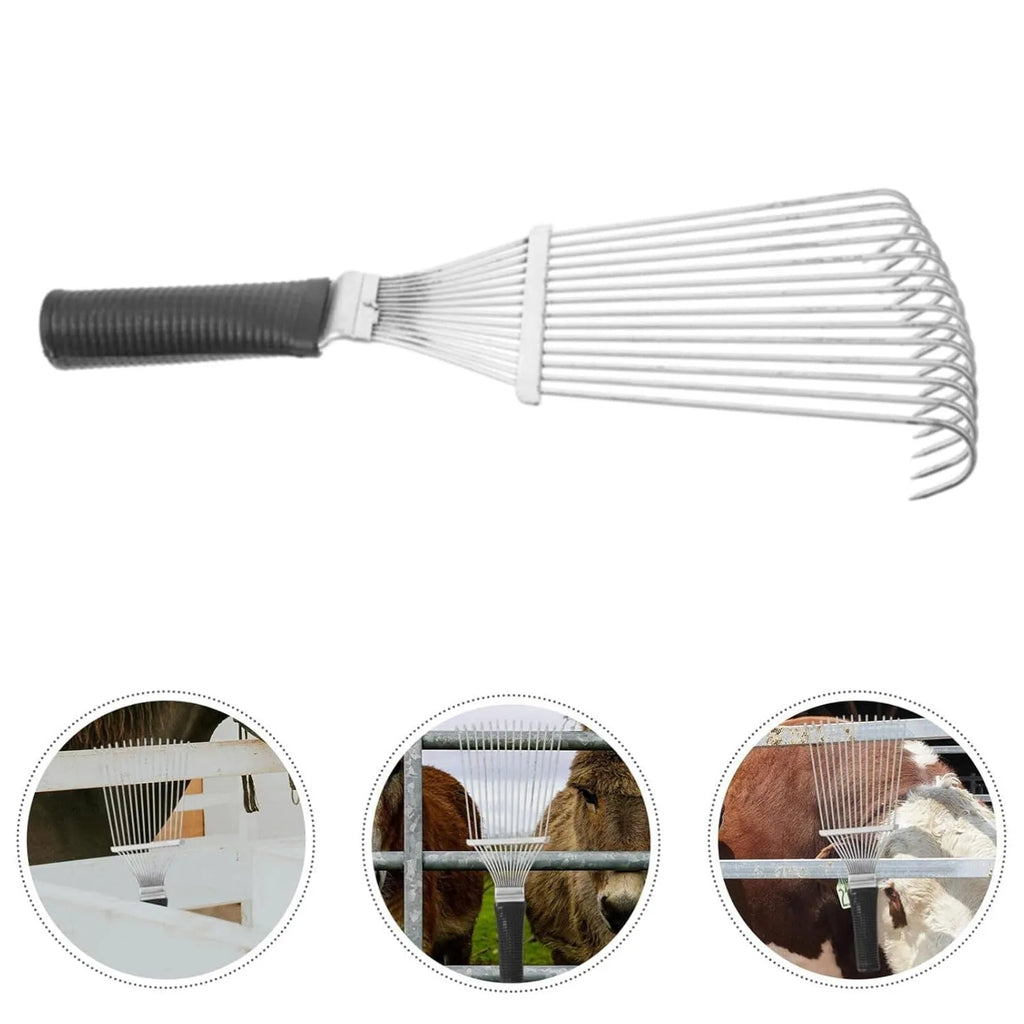 Stainless steel dematting brush with metal teeth for horse cattle dog grooming