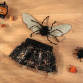 Colourful polyester dog Halloween costume suit shown in sizes S, M, L, XL for party events.