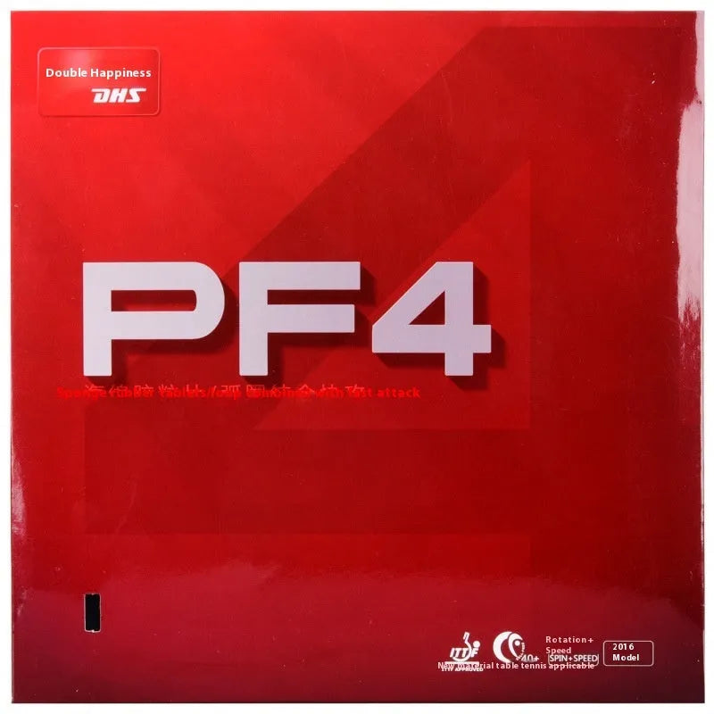 Fast Attack Sticky Classic-50 table tennis racket with red PF4-50 anti-rubber on a wooden table.