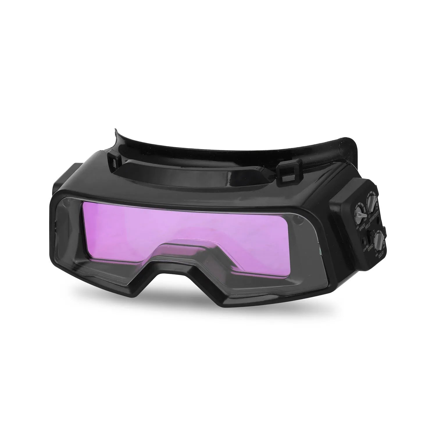 Black automatic changing light welding mask with large viewing window for arc welding protection