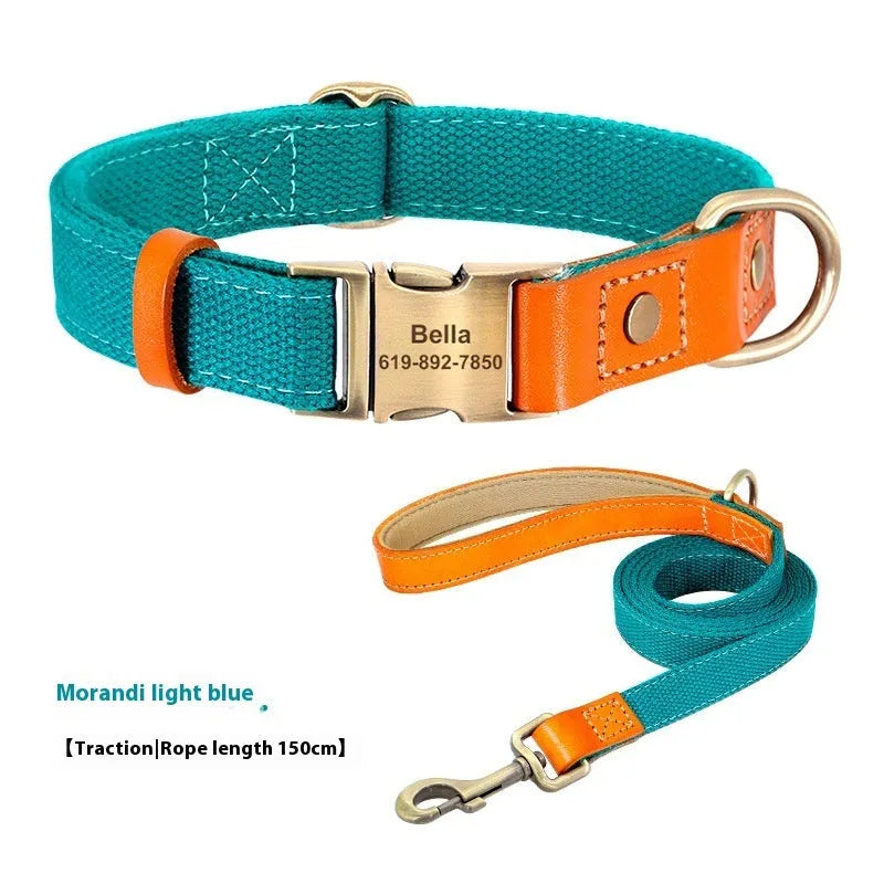 Small dog mohair collar and traction rope set shown in one of six colour options.
