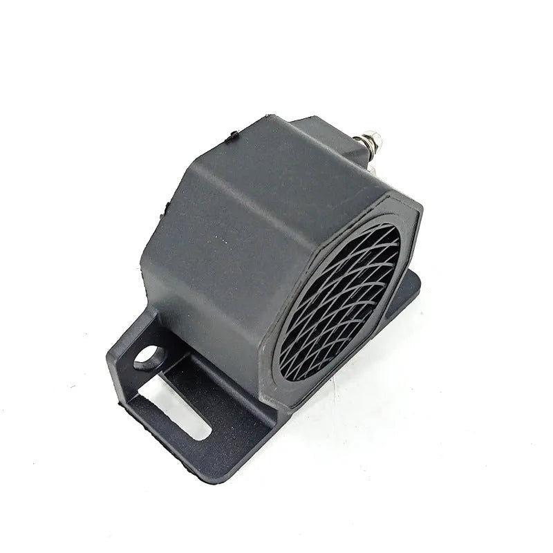 Black GQ-208A 12-80V reversing buzzer horn for vehicle safety alerts.