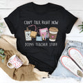 Black cotton t-shirt with short sleeves and round neck on mannequin