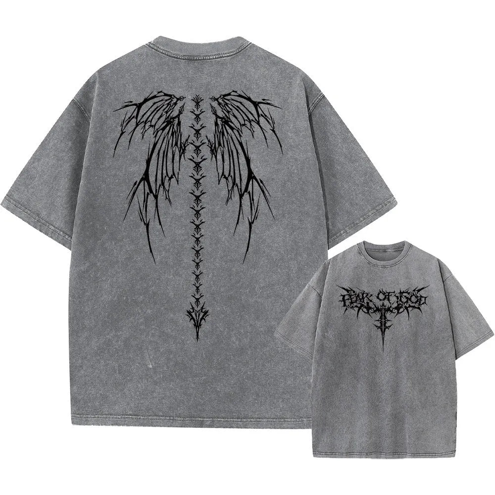 Men's oversized loose fit cotton t-shirt with drop shoulder short sleeves.