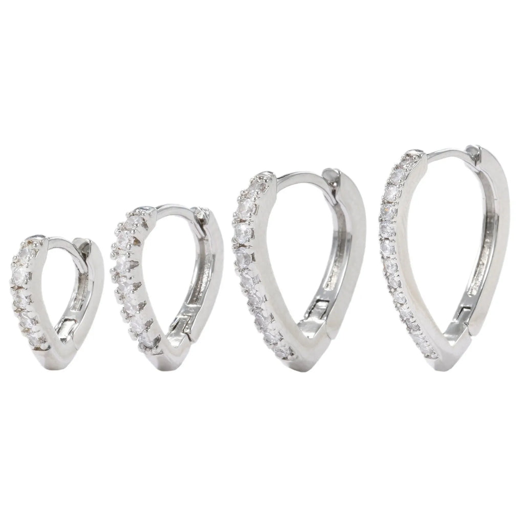 Geometric heart-shaped women's ear clip with electroplated gold finish on copper base material