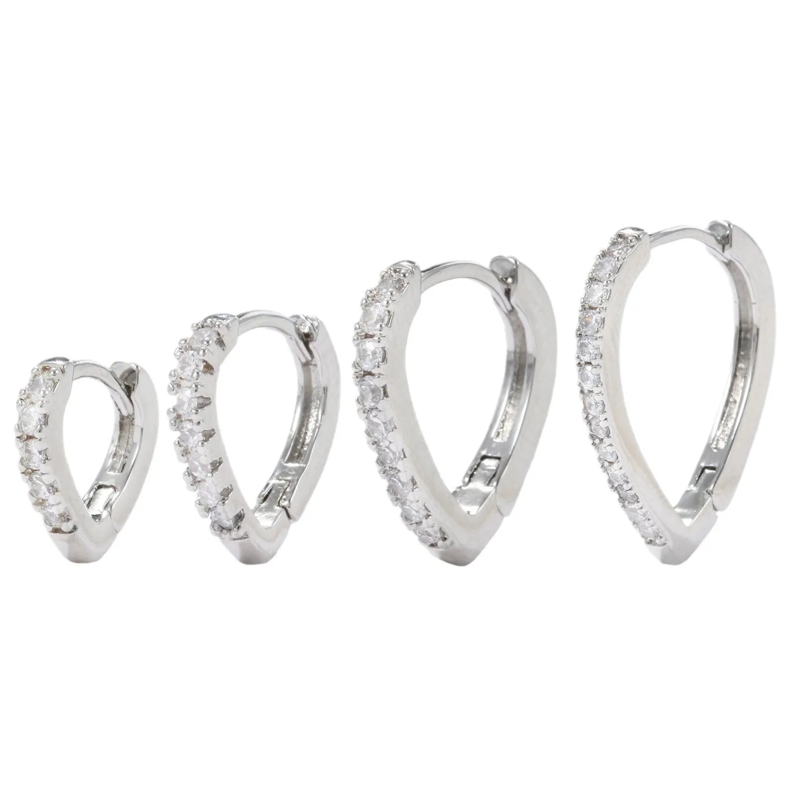 Geometric heart-shaped women's ear clip with electroplated gold finish on copper base material