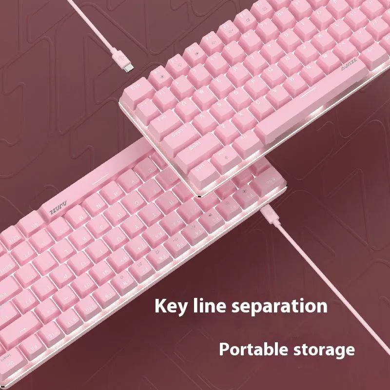 82-key mechanical keyboard with white backlight in metal casing