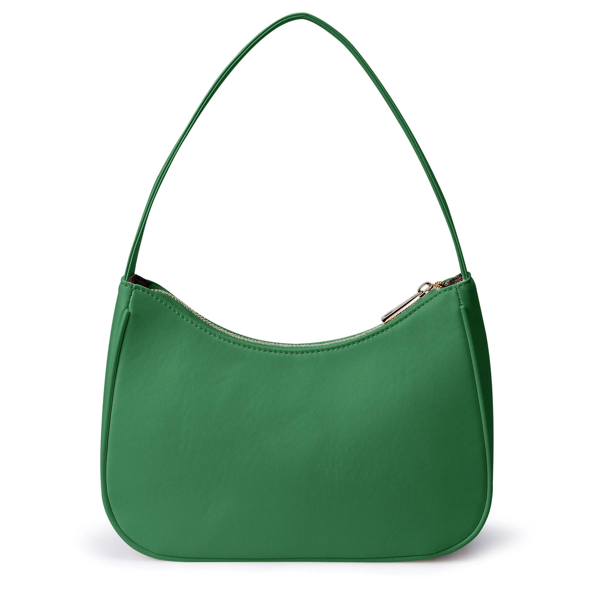 Simple retro waterproof PU leather shoulder bag in apricot colour with adjustable strap.