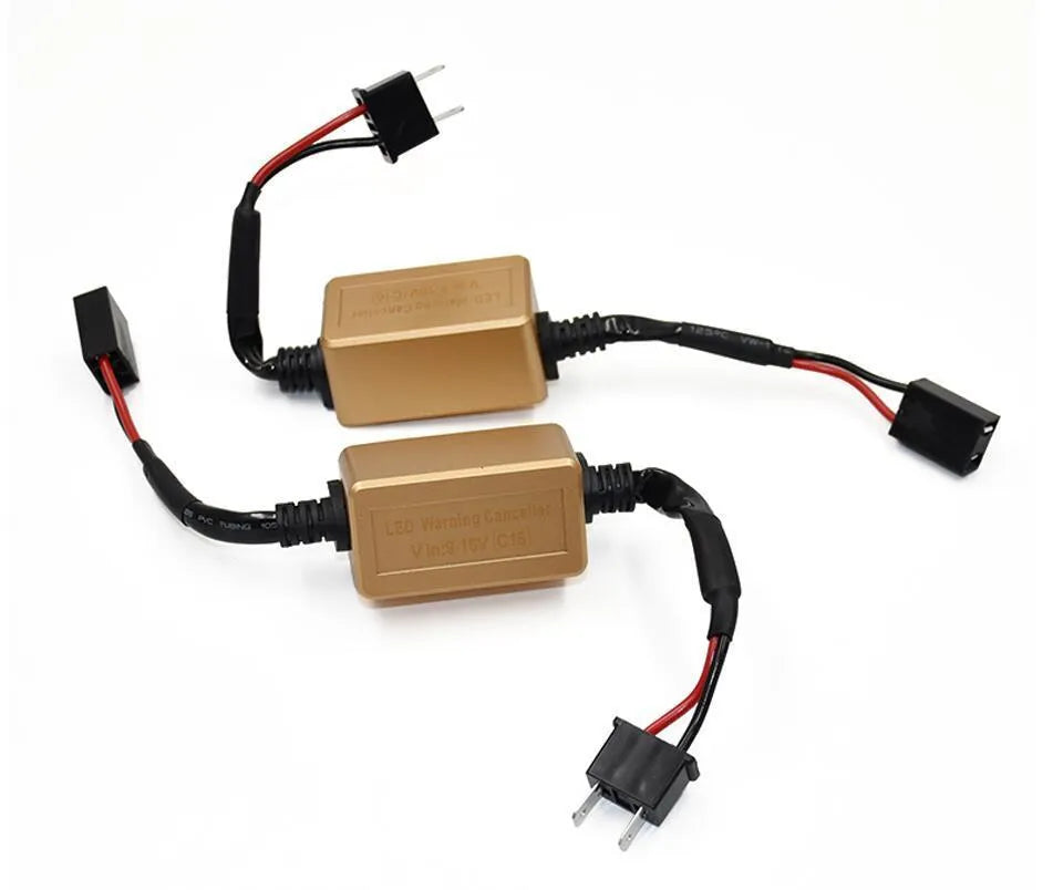 Black alloy H4 H7 H11 LED car headlight Canbus decoder with plug connectors