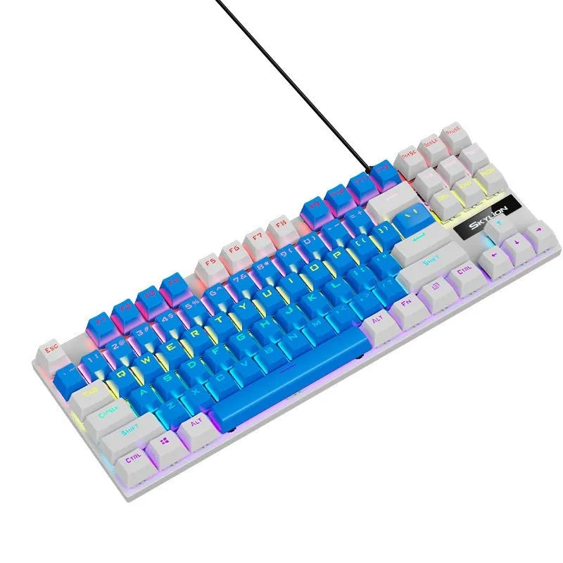 K87 mechanical wired keyboard with metal construction in selected colour with green axis or red axis switches