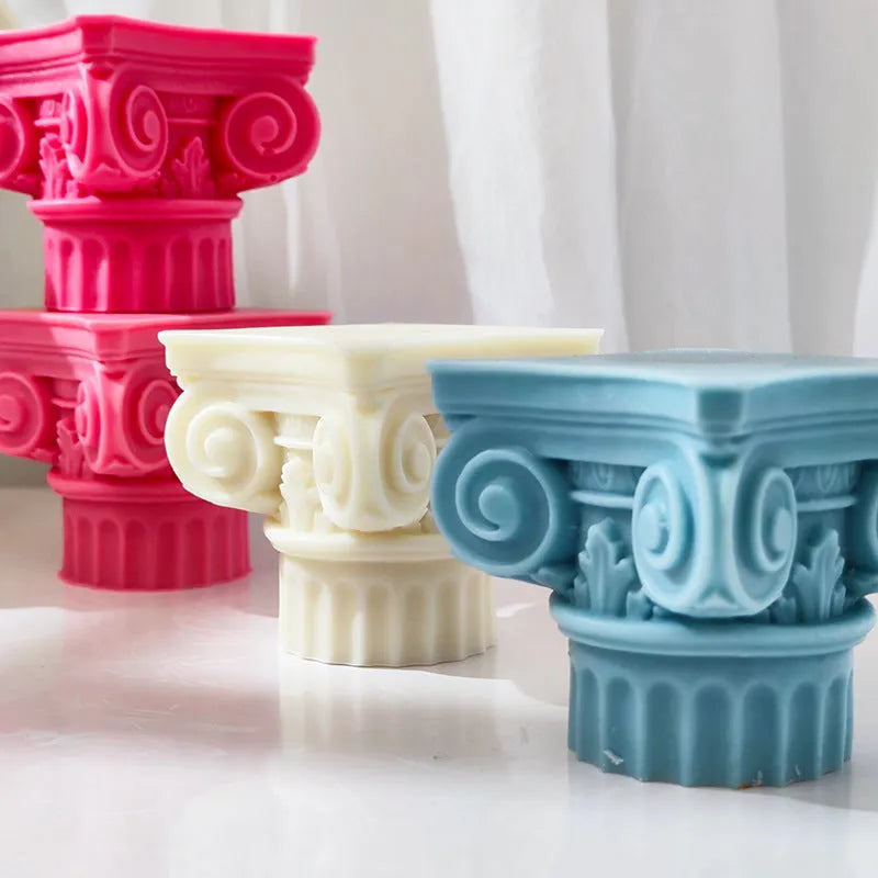 Roman pillar silicone craft mould with irregular modern minimalist column design