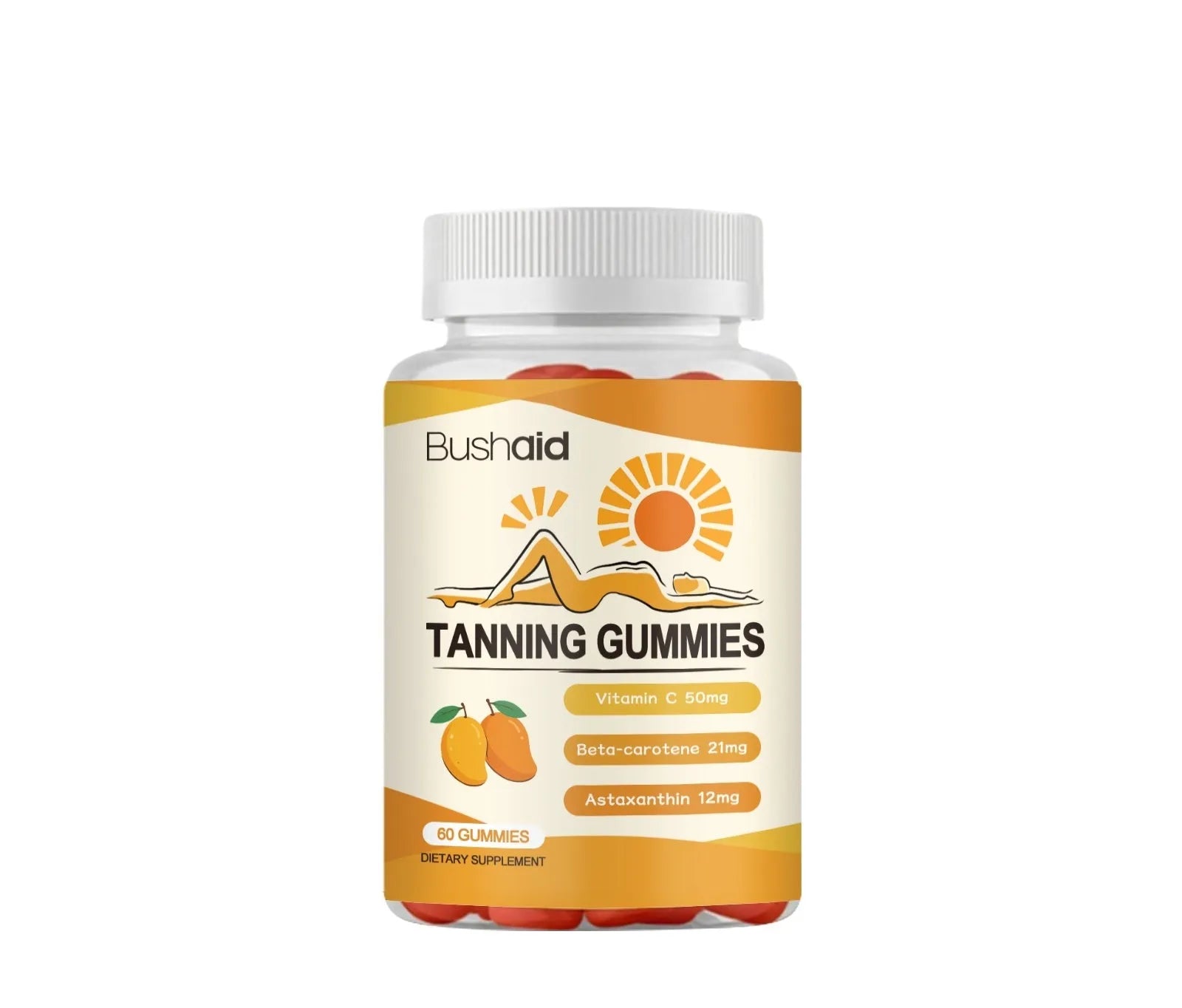 Pack of 60 Meihei white-capped fruit gummies, a dietary supplement with astaxanthin and lycopene.