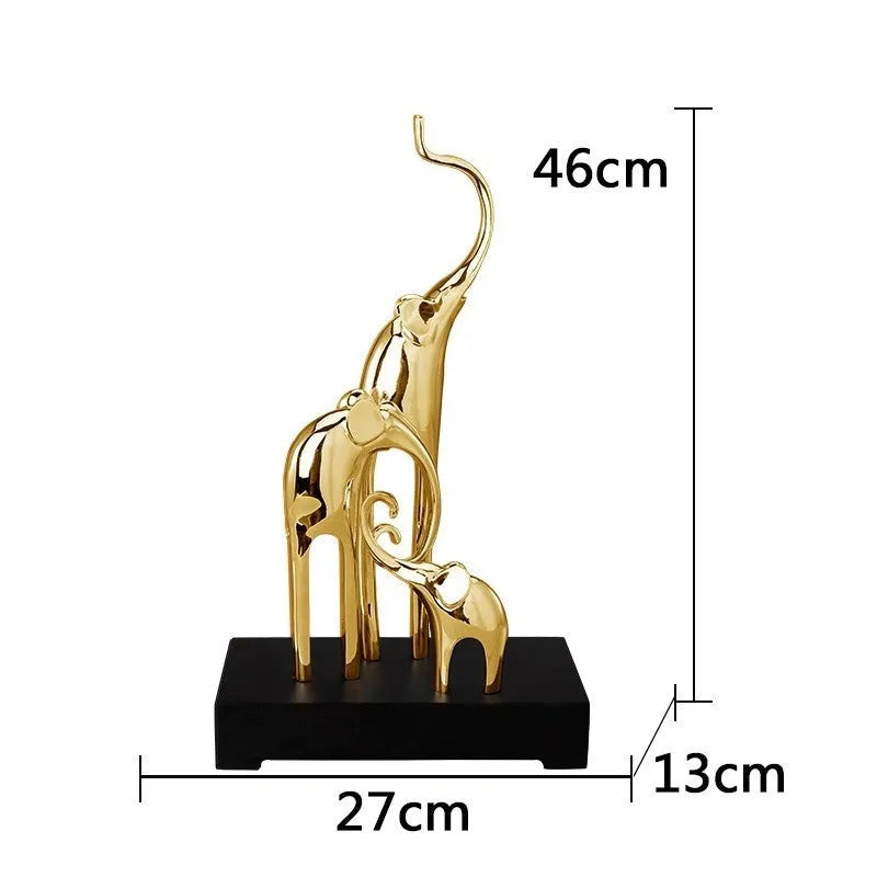 Elephant decorative statue in resin with European style, available in four colour finishes