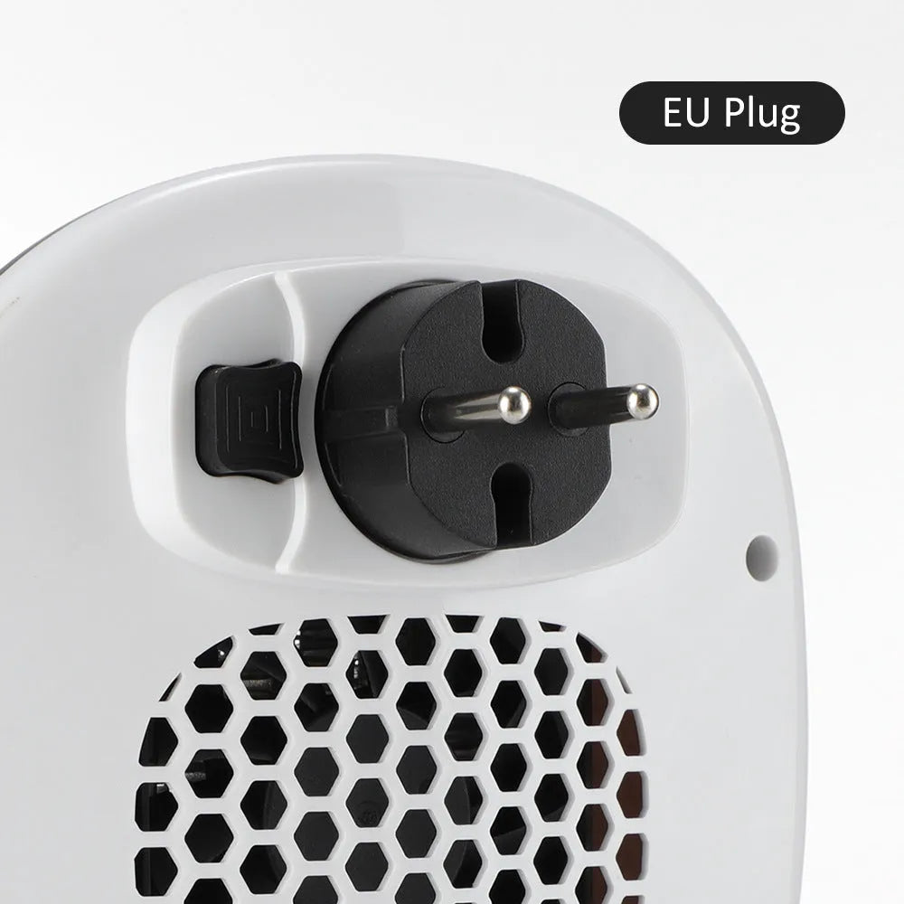 White ceramic heating electric hot air blower with remote control, dual voltage for EU and US electrical systems