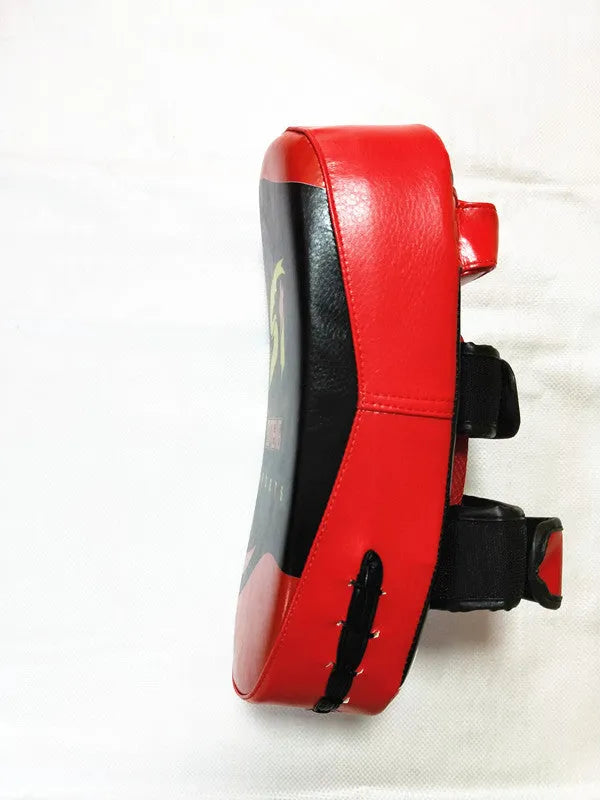 Black and red PU leather hand-held square martial arts foot target with strap